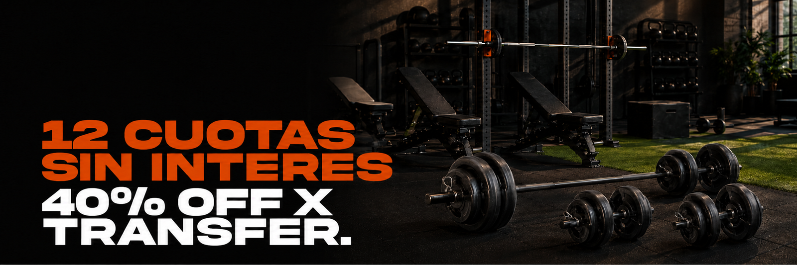 Promoción DRM Fitness 12 cuotas sin interés - barras