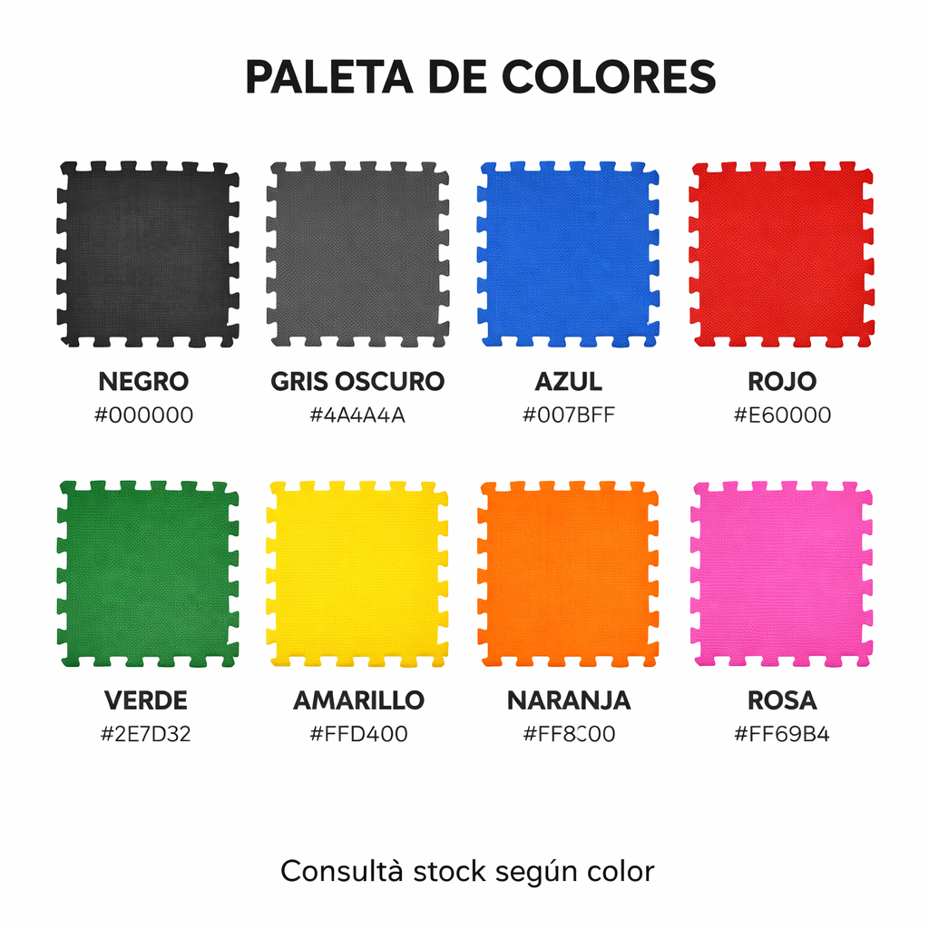 Piso de Goma Encastrable | 1m x 1m x 11mm