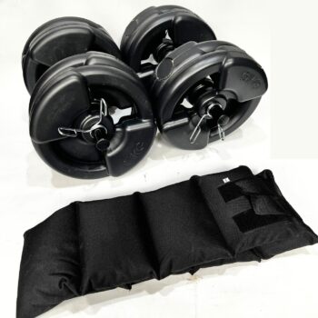 SET DE MANCUERNAS + 20 KG + 1 PAR DE TOBILLERA DE 3 KG