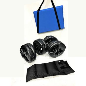 SET DE MANCUERNAS + 20 KG + 1 PAR DE TOBILLERA DE 3 KG + COLCHONETA PLEGABLE